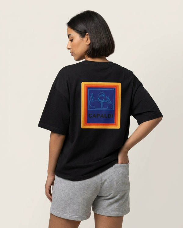 Capaldi  T-Shirt — Black Back, worn