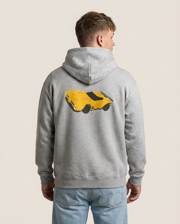 Dominus - Rocket League Hoodie — Grey Back, worn