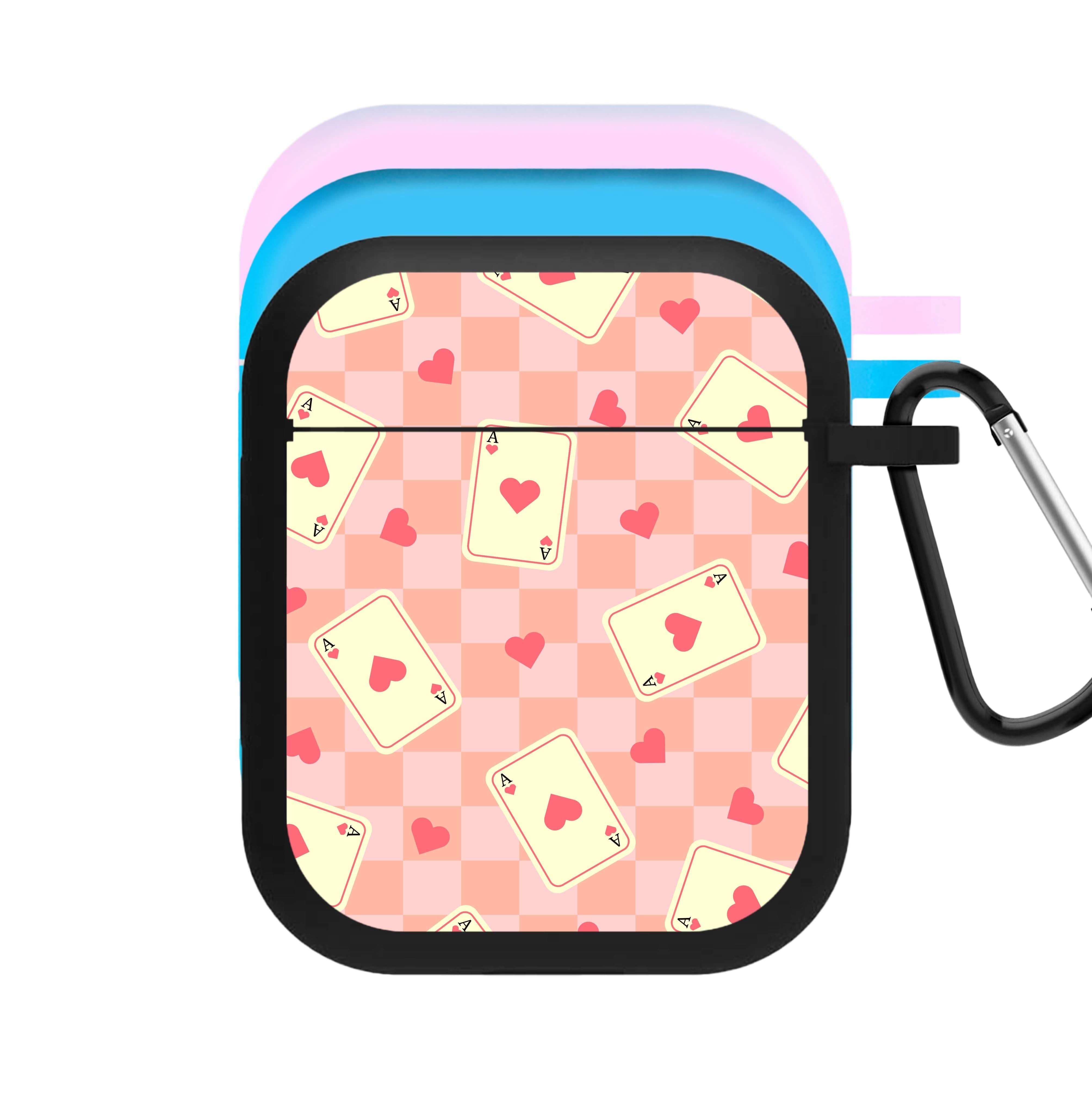 Cute Playing Cards And Hearts Pattern AirPods Case
