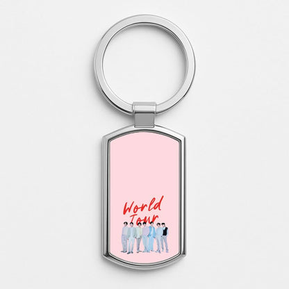 K-Pop Band Pastel Tour Silver Metal Keyring