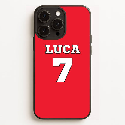 Red - Personalised Football Phone Case for iPhone, Samsung Galaxy and Google Pixel