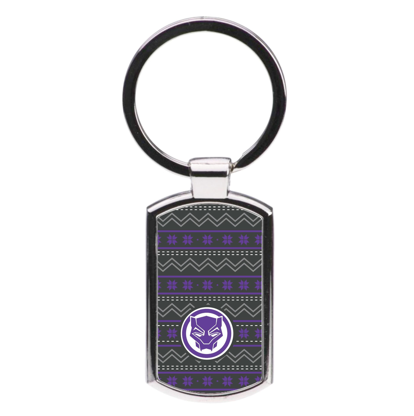 Panther Christmas Pattern Luxury Keyring