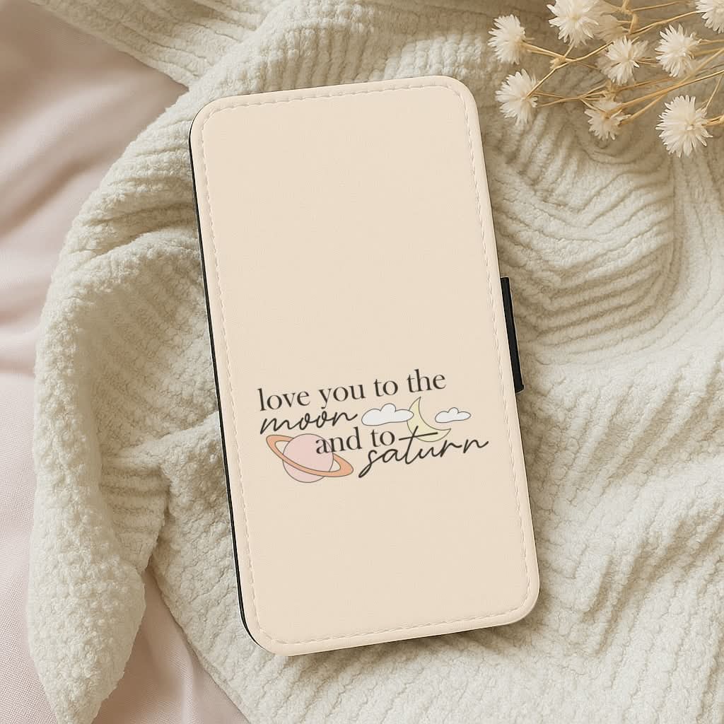 Love You To The Moon And Saturn Leather Phone Case