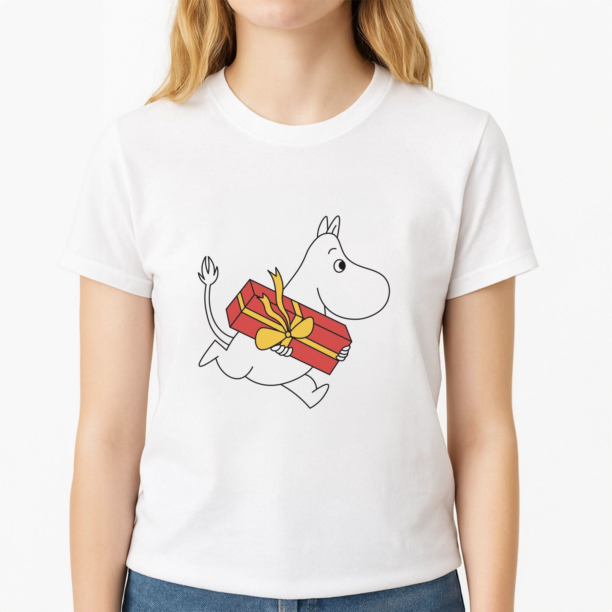 Red Present Moom Womens T-Shirt