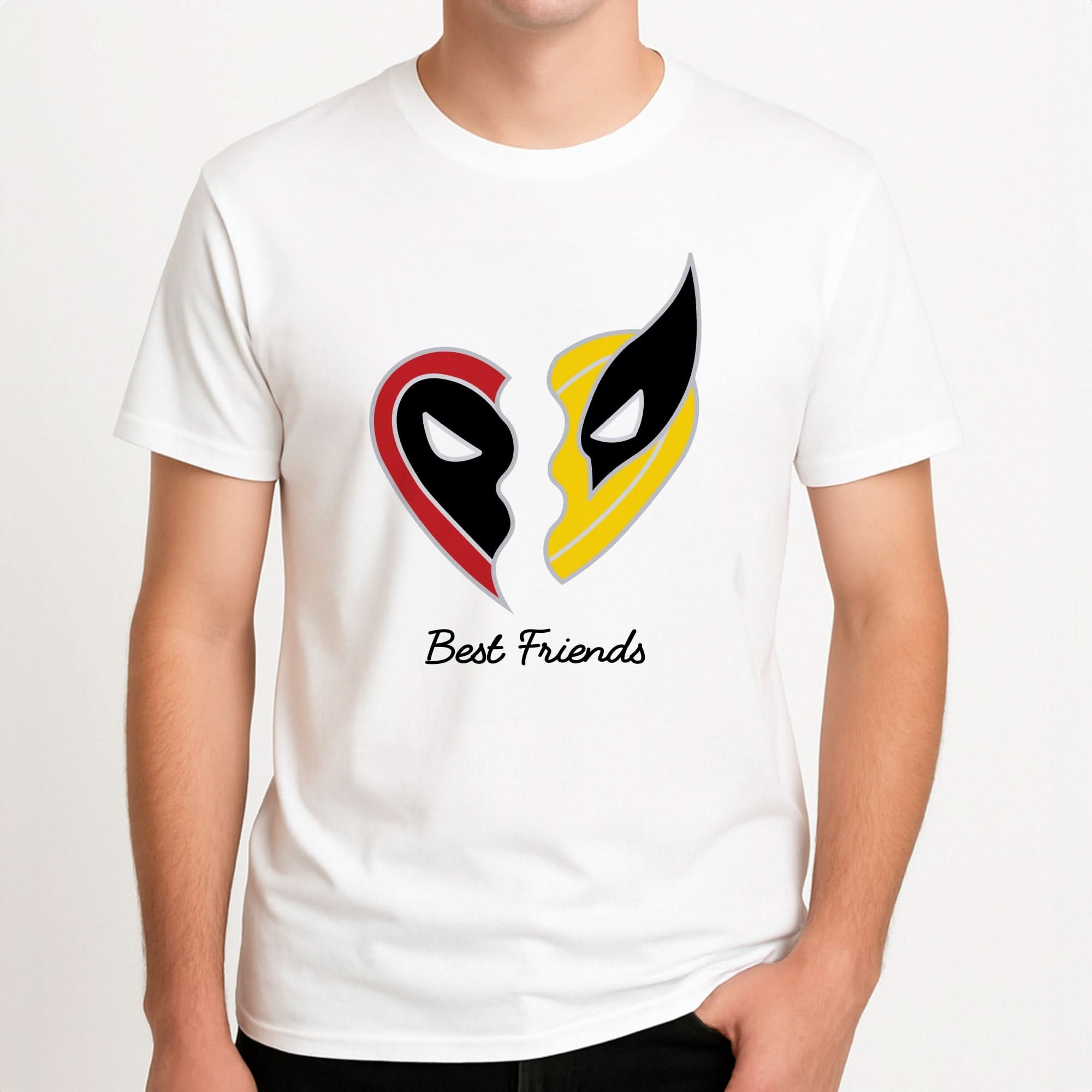 Superhero Best Friends Locket Mens T-Shirt