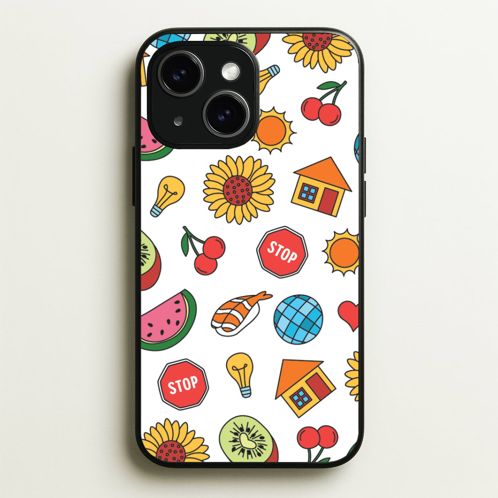 Harry Stickers Pattern iPhone 15 Case
