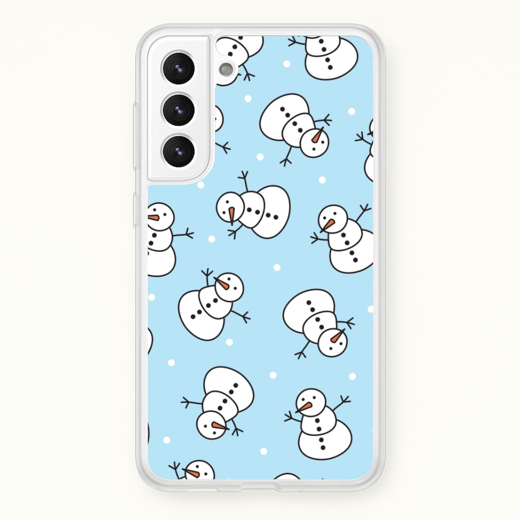 Cartoon Snowmen Pattern Galaxy S22 Plus Case