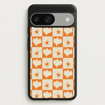 Spiders And Ghosts Checkered Pattern II Google Pixel 9 / 9 Pro Case