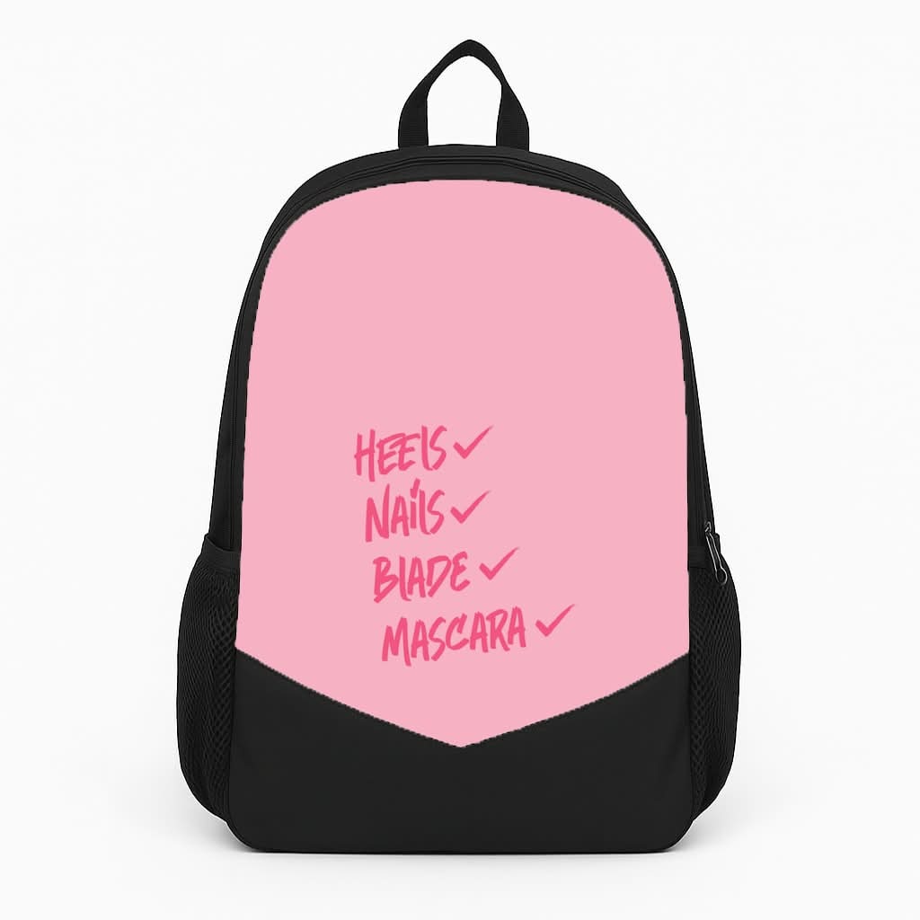 Heels, Nails, Blade, Mascara Backpack