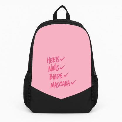 Heels, Nails, Blade, Mascara Backpack