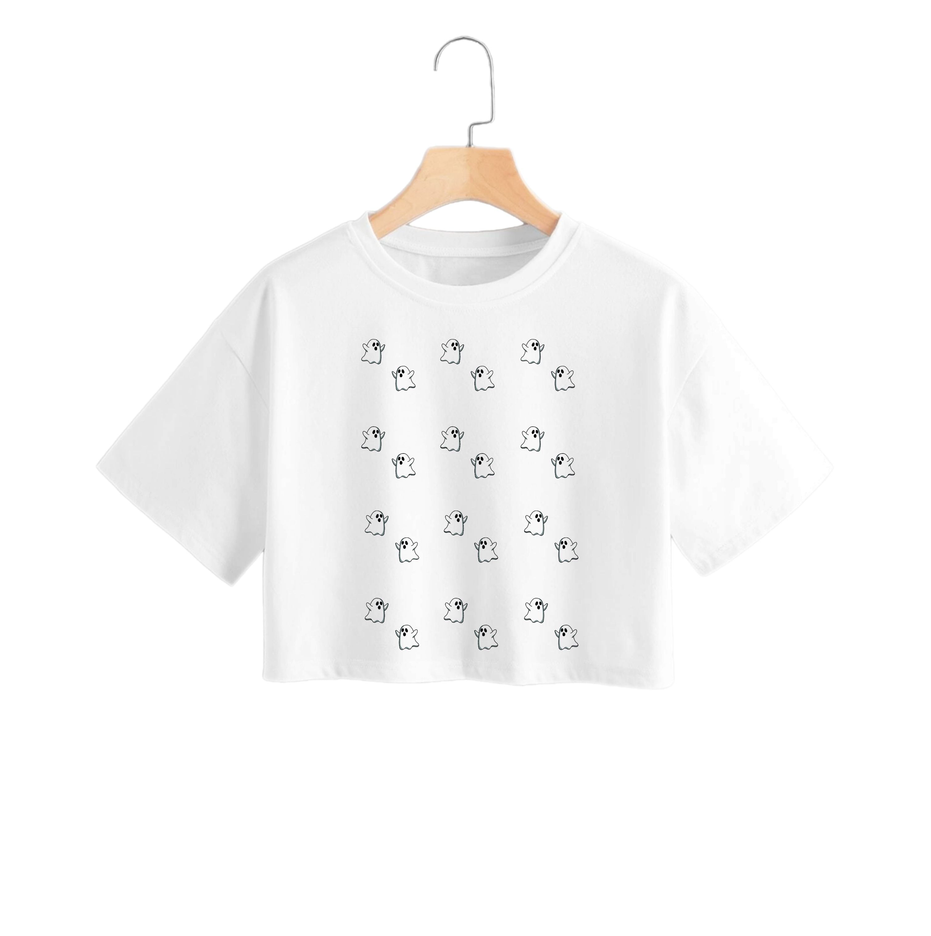 Ghost Pattern - Halloween Crop Top