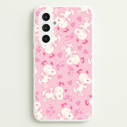 Cartoon Beagle Valentine Hearts Pattern Galaxy S23FE Case