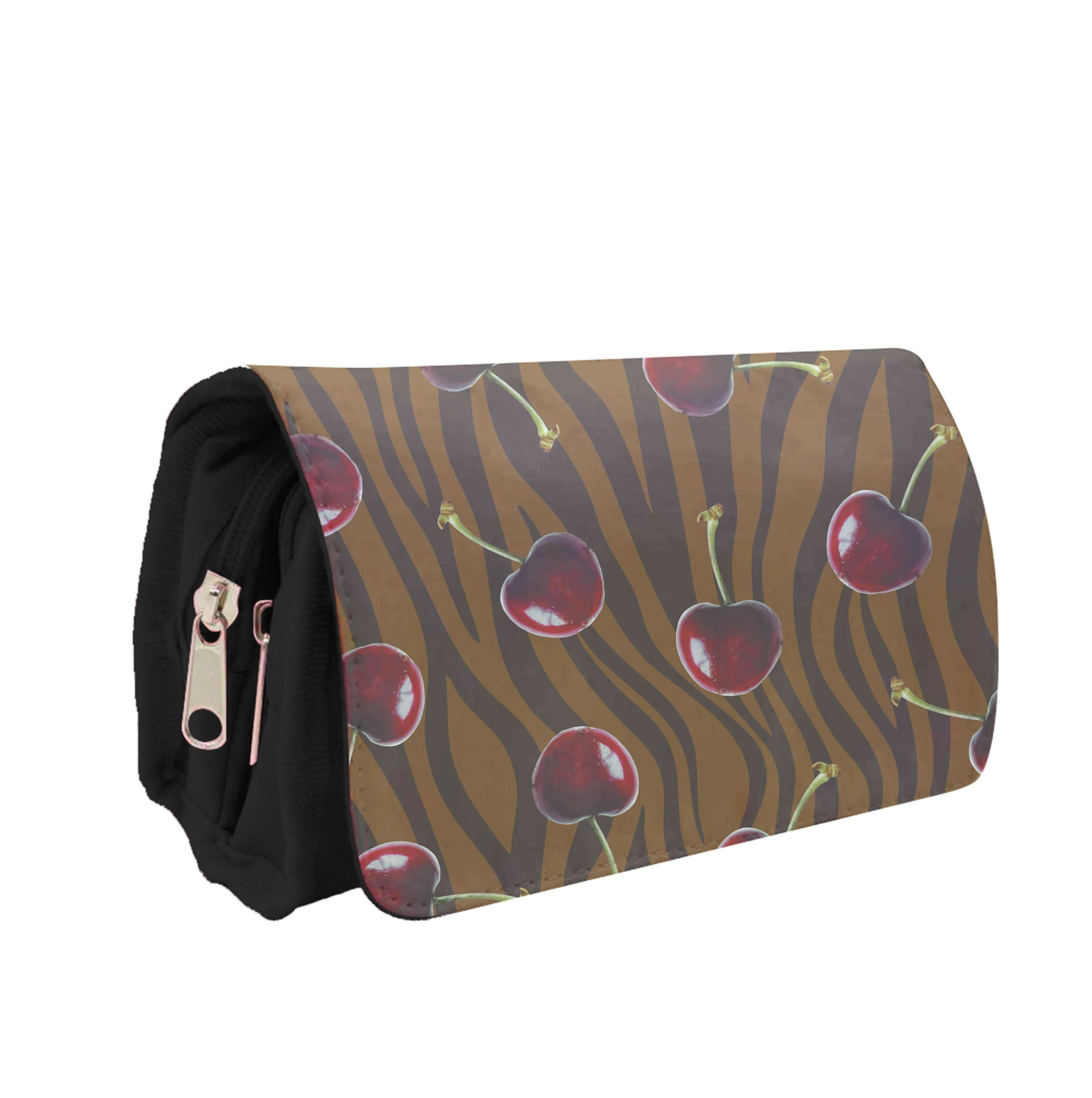 Animal Print With Cherries Pattern Pencil Case