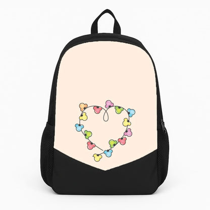 Cartoon Mouse Christmas Fairylights Heart Backpack