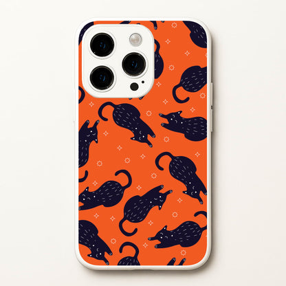 Black Cats And Stars Pattern iPhone 14 Pro Case