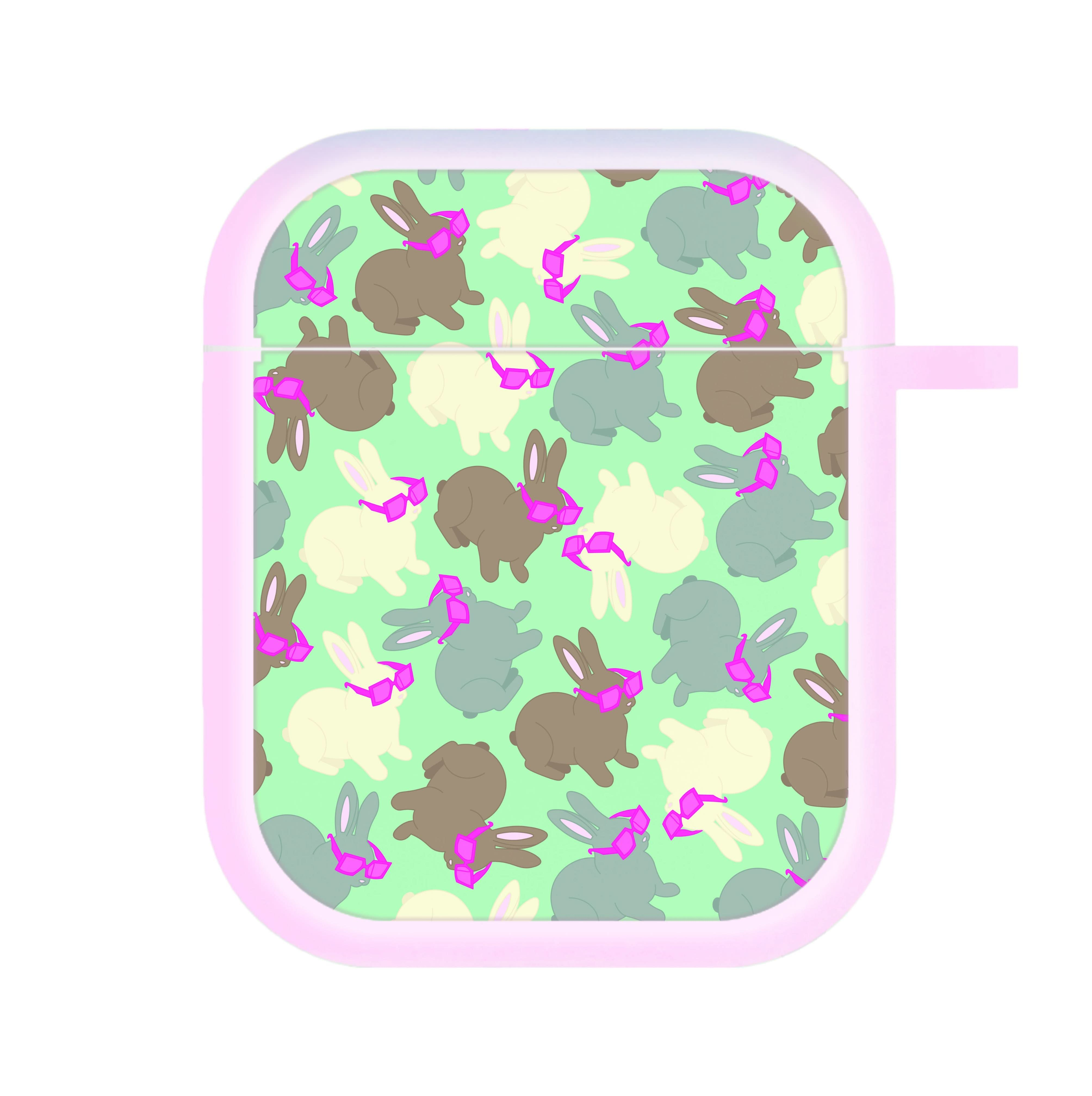 Bunny With Glasses Pattern AirPods Case