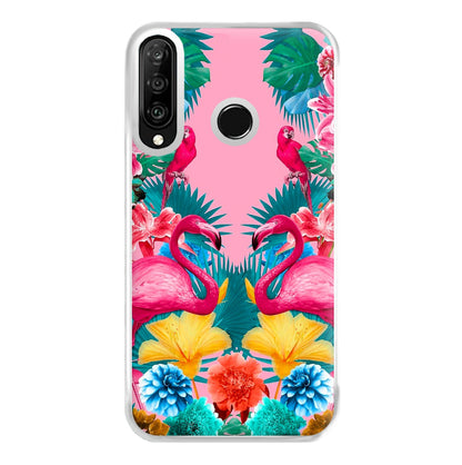 Flamingo and Tropical garden Phone Case