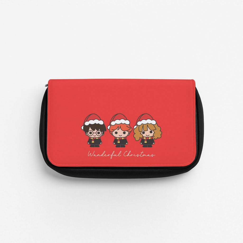 Wizards With Christmas Hats Pencil Case