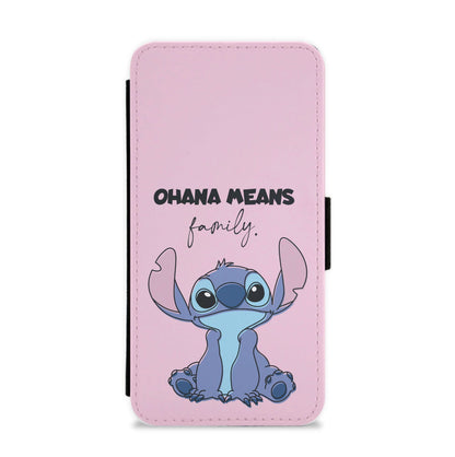 Ohana Means Family Pink Flip / Wallet Phone Case