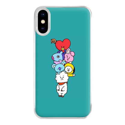 Green BT21 - RJ, Mang, Koya, Chimmy, Cooky, Shooky, Tata - K Pop Phone Case