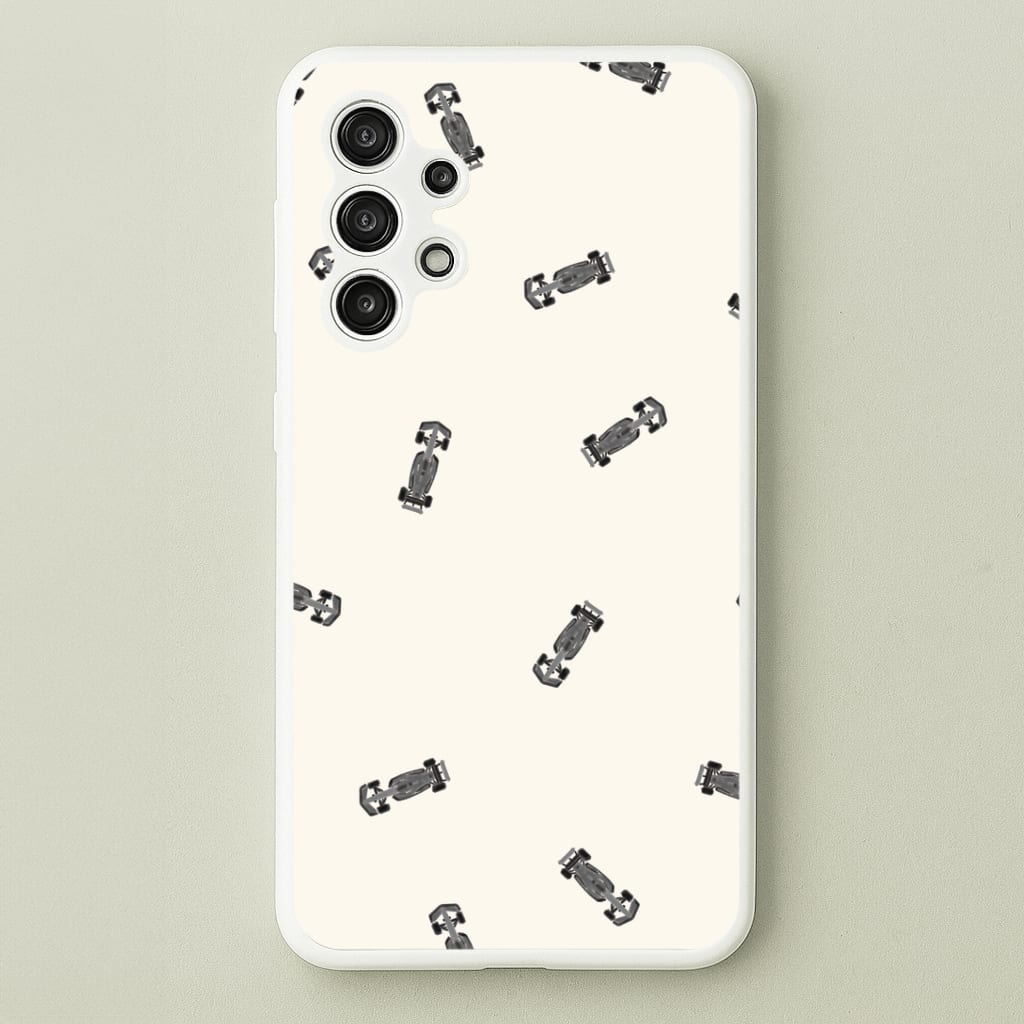 Race Cars Pattern Off White Galaxy A13 Case