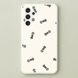 Race Cars Pattern Off White Galaxy A13 Case