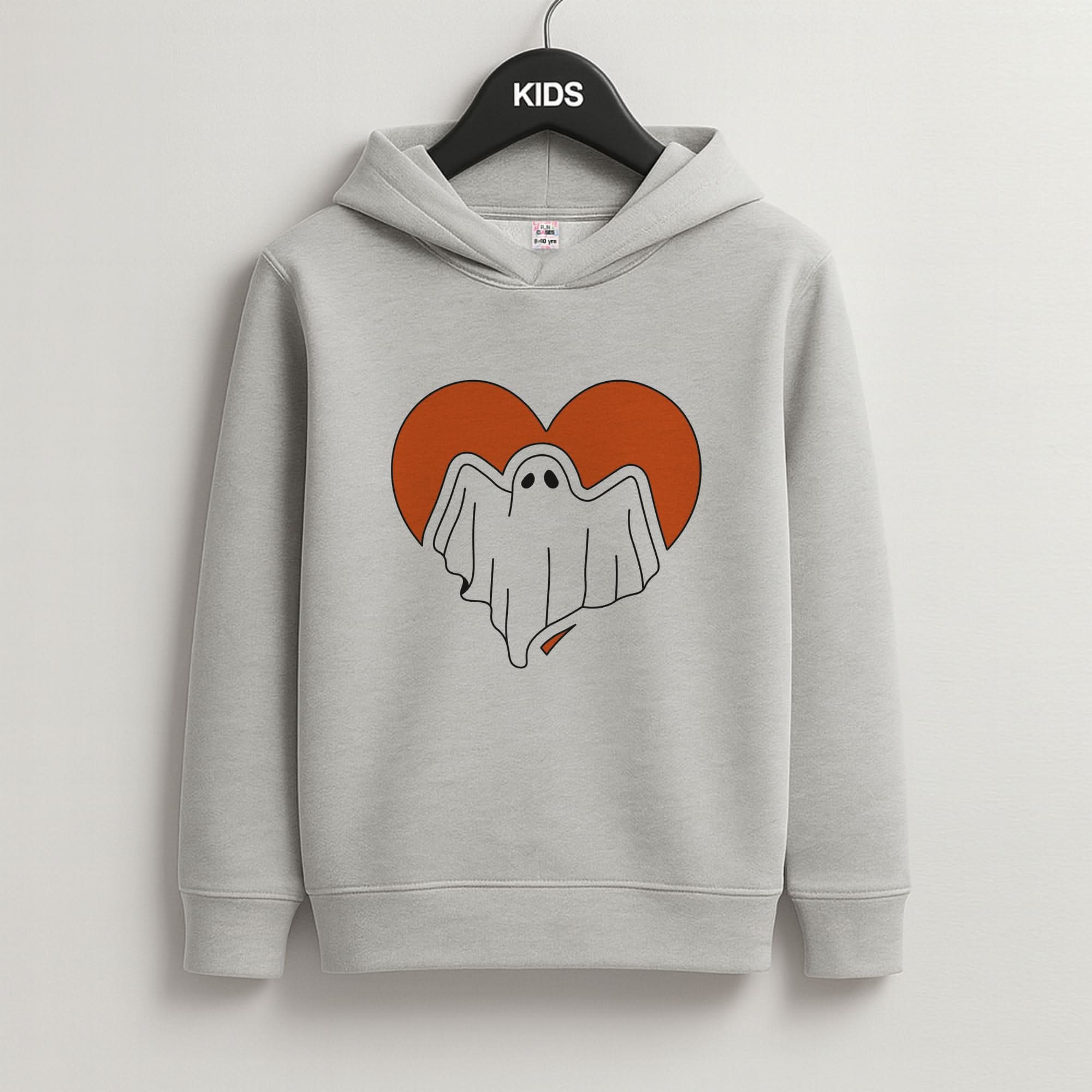 Ghost Heart  Grey Kids Hoodie