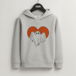 Ghost Heart  Grey Kids Hoodie