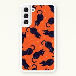 Black Cats And Stars Pattern Galaxy S21 Case
