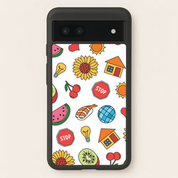 Harry Stickers Pattern Google Pixel 6a Case