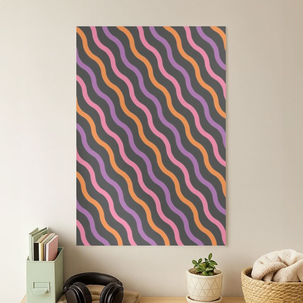 Wavy Abstract Halloween Pattern Poster