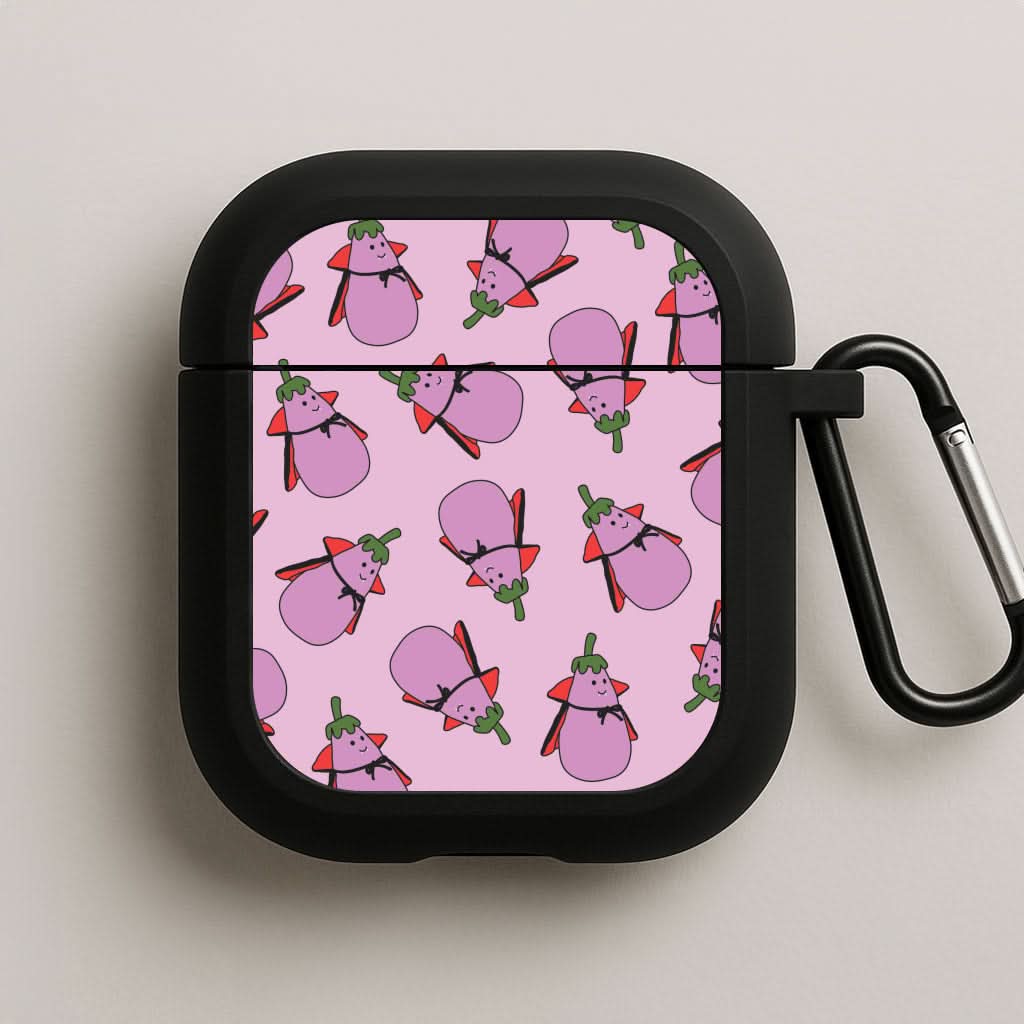 Vampire Vegetable Pattern - Halloween Black AirPods Case