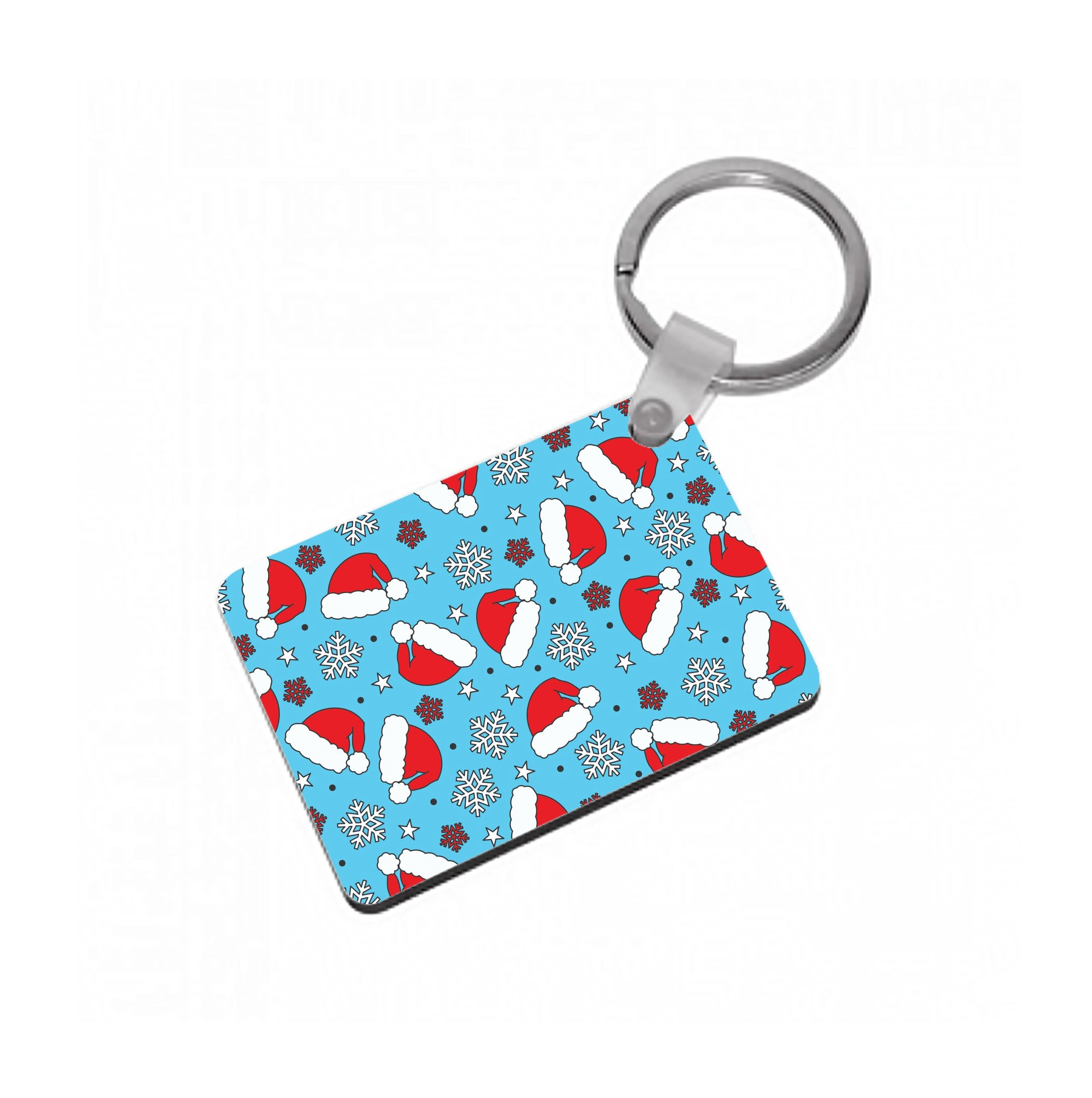 Blue Snow Pattern Keyring