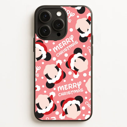 Merry Christmas Cartoon Mouse Pattern iPhone 16 Pro Case