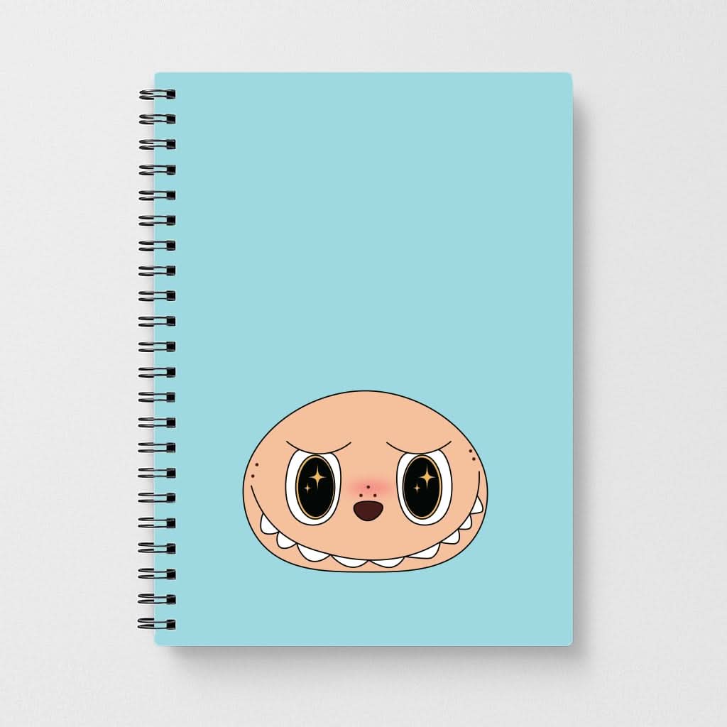 Cute Blue Monster Face Notebook