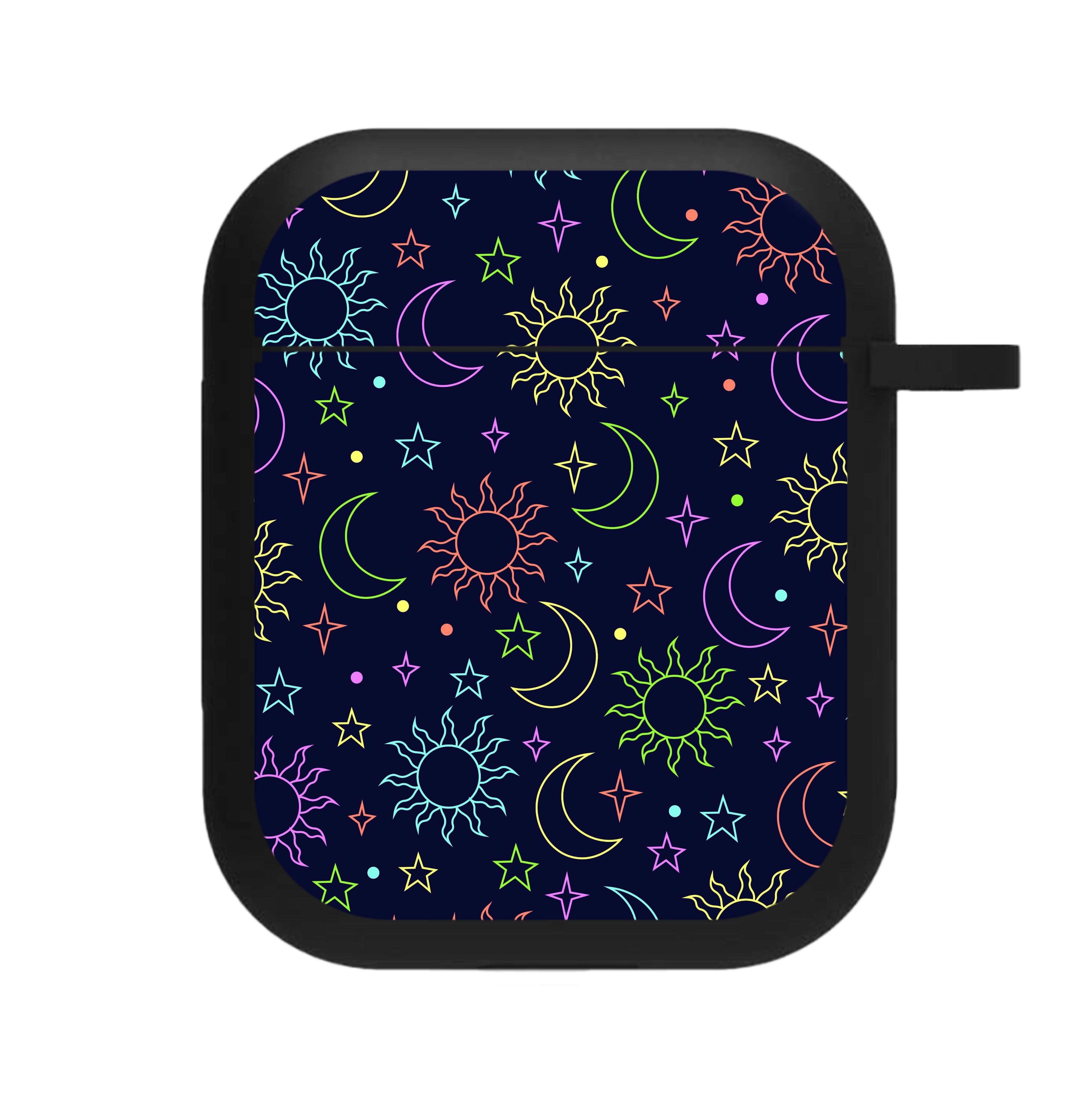 Sun, Moon And Stars Pattern Rainbow AirPods Case