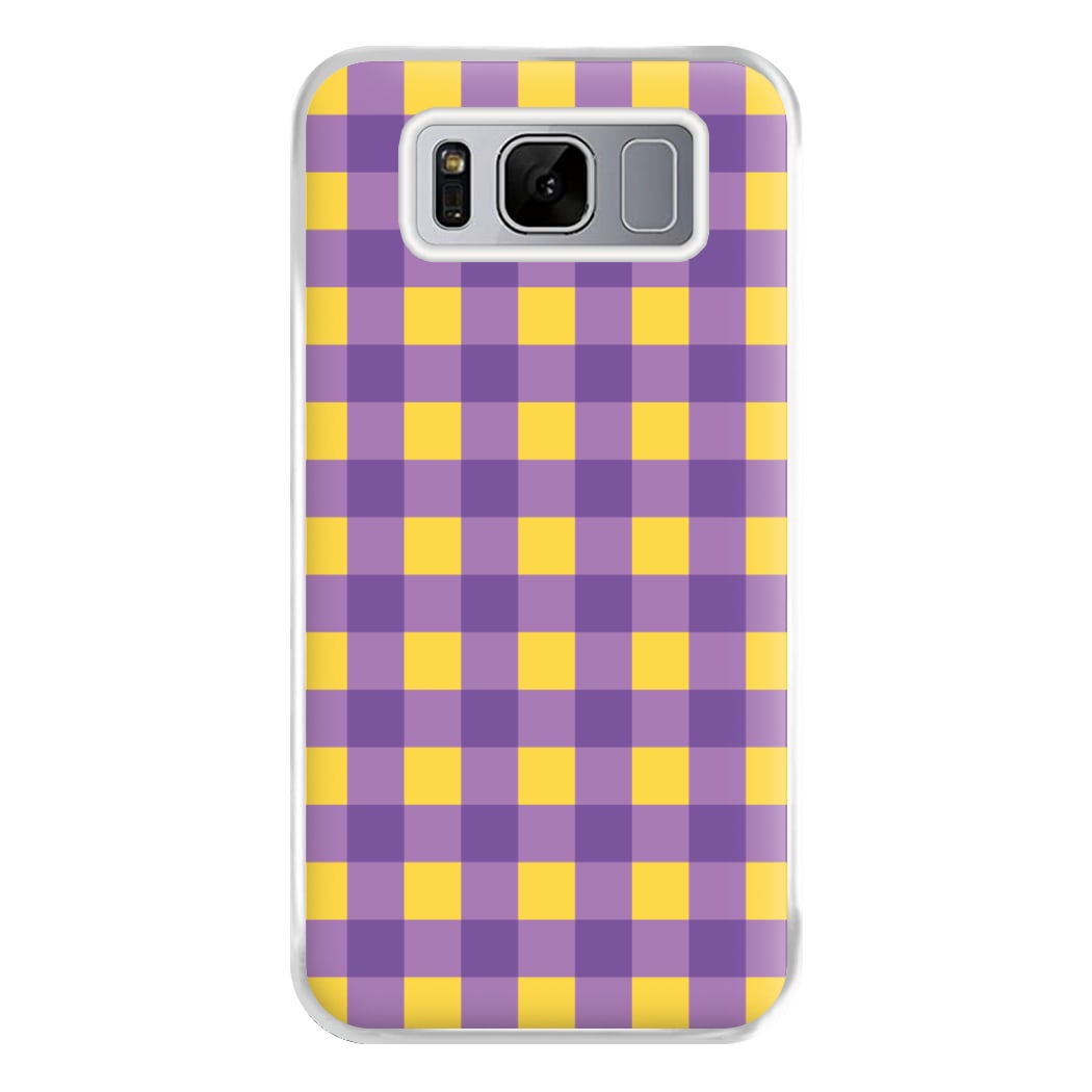 Purple And Yellow Checkered Pattern Galaxy S8 Plus Case