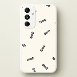 Race Cars Pattern Off White Galaxy A15 Case