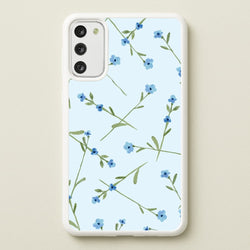 Baby Blue Floral Pattern Galaxy S20 Case