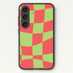 Abstract Red And Green Christmas Pattern Galaxy S24 Case