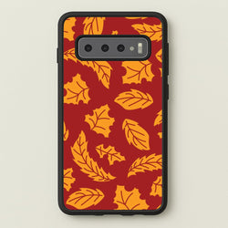 Orange Leaves Pattern Galaxy S10 Case