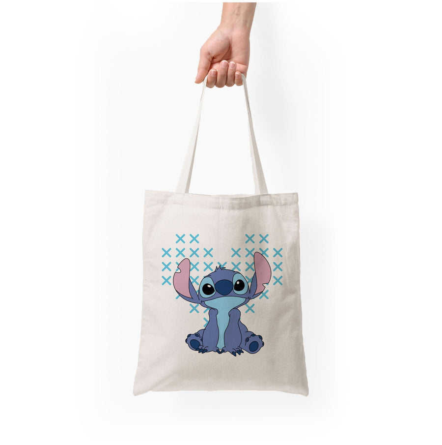 Blue Alien Hearts Tote Bag