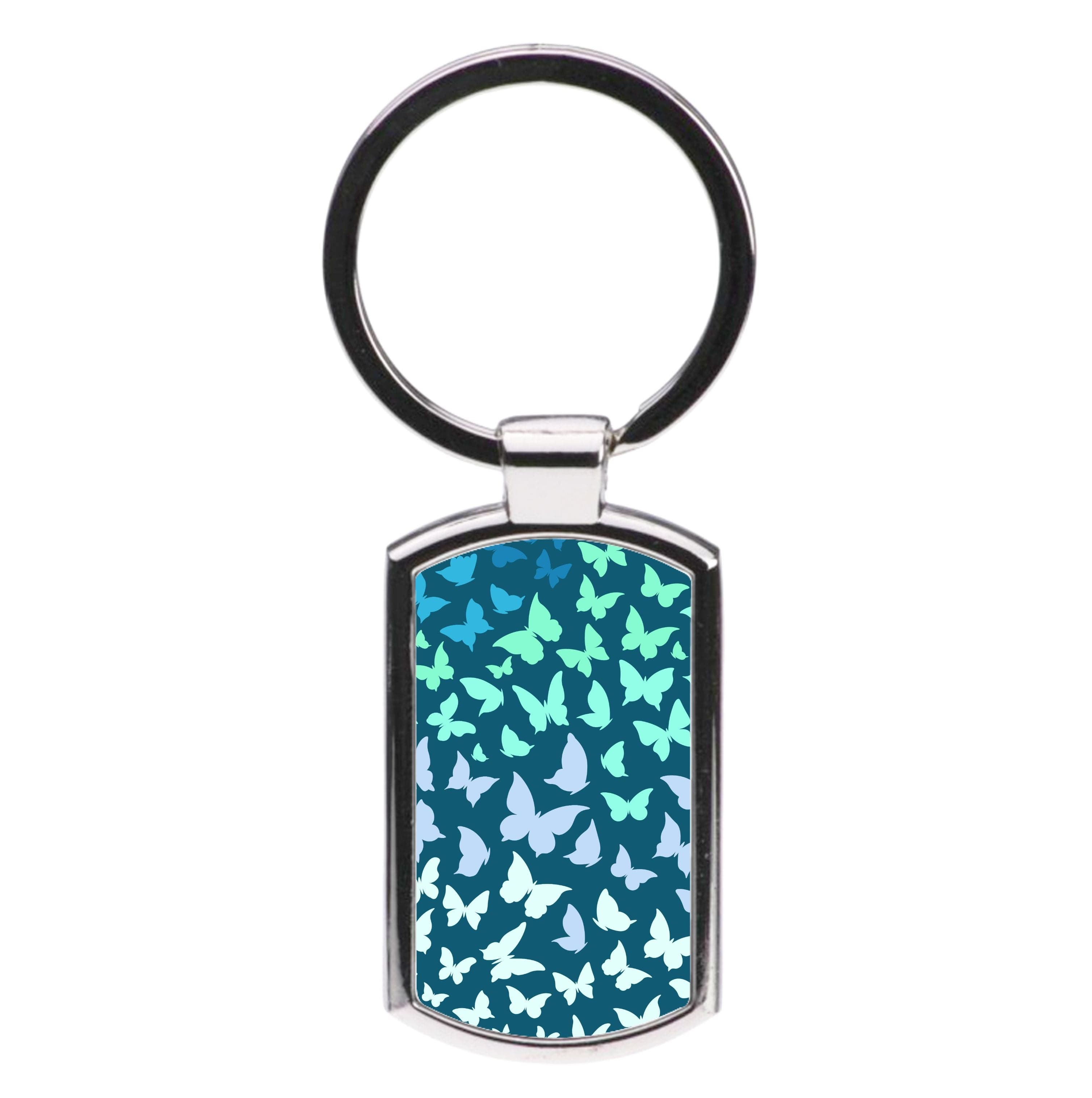 Blue Gradient Butterfly - Butterfly Patterns Luxury Keyring