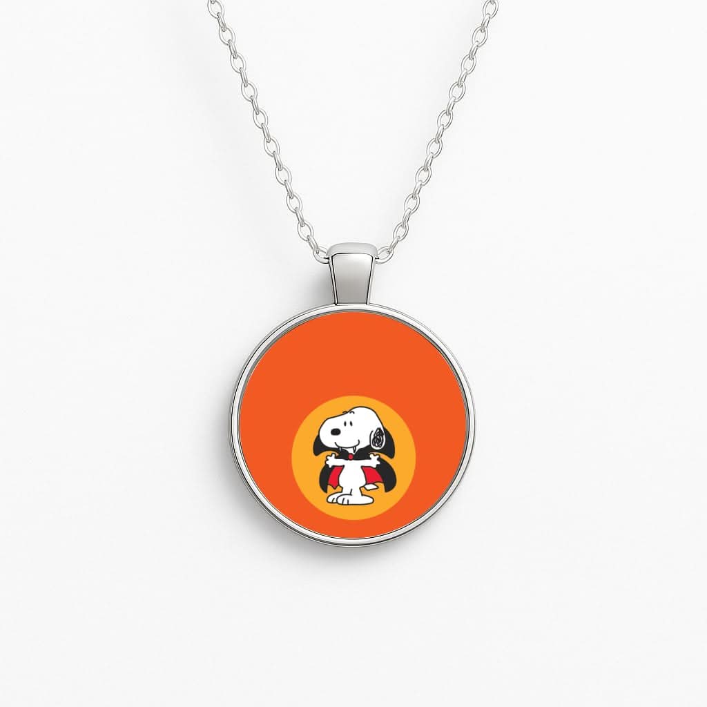 Cartoon Beagle Vampire Circle Necklace