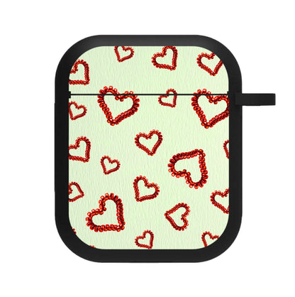 Elastic Hearts Pattern AirPods Case