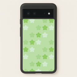 Green Slowflakes Christmas Pattern Google Pixel 6 Case