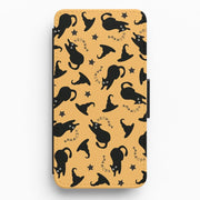 Black Cat And Hats Pattern Flip / Wallet Phone Case 1