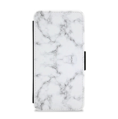 White Marbled  Flip / Wallet Phone Case
