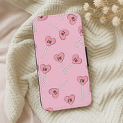 Ew Love Heart Lolipops Pattern Flip / Wallet Phone Case 5