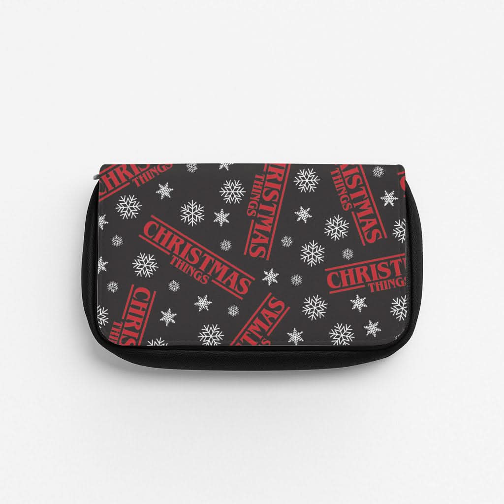 Christmas Things Snowflake Pattern Pencil Case